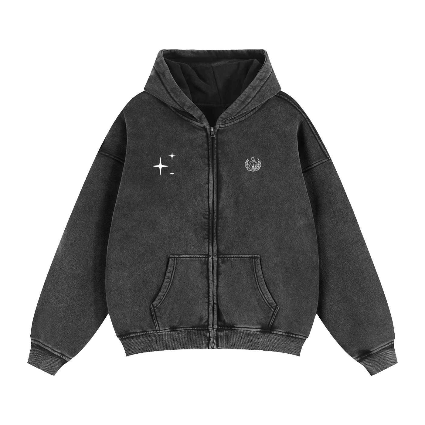 Céleste Noir Zip Up Hoodie