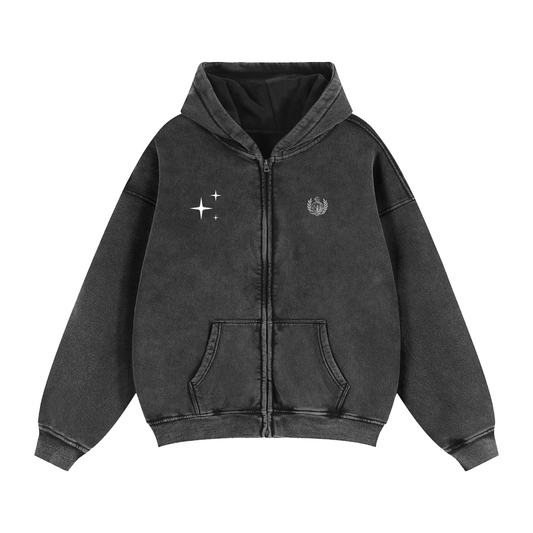 Céleste Noir Zip Up Hoodie